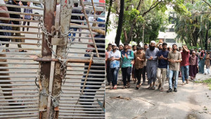 আজও উত্তাল ডুয়েট, প্রধান গেট বন্ধ করে বিক্ষোভ 