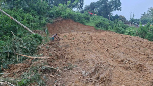 টিলা কেটে সরকারি বিদ্যুৎ প্লান্টে মাটি সরবরাহ