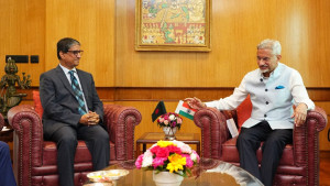 জয়শঙ্করের সঙ্গে বাংলাদেশের হাইকমিশনার রিয়াজ হামিদুল্লাহর বিদায়ী সাক্ষাৎ