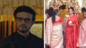 দুর্গাপূজায় মাতলেন সৌরভ, কোয়েল, শুভেন্দু অধিকারীরা