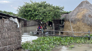বাড়ছে পদ্মার পানি, ঢুকছে তীরবর্তী ঘরবাড়িতে