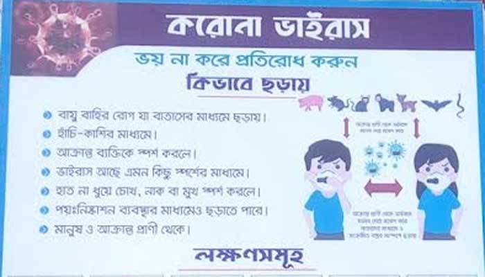 আত্রাইয়ে করোনা নিয়ে প্রশাসনের সচেতনতামূলক বিলবোর্ড