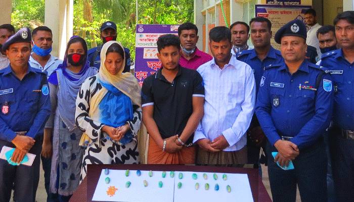 ভাঙ্গায় ‘স্বামী-স্ত্রীর’ পেট থেকে ১০৫০ পিস ইয়াবা উদ্ধার