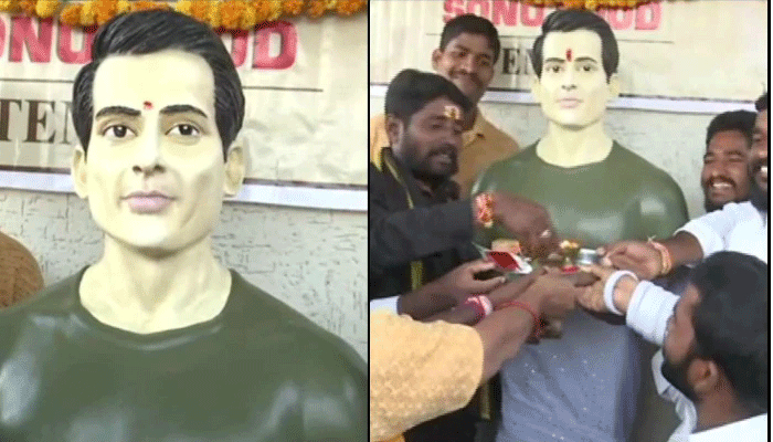 তেলেঙ্গানায় অভিনেতা সোনু সুদের মূর্তি বানিয়ে পূজা শুরু