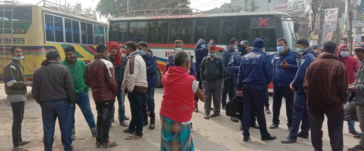 দিনাজপুর থেকে সব রুটে বাস চলাচল বন্ধ দিনাজপুর থেকে সব রুটে বাস চলাচল বন্ধ