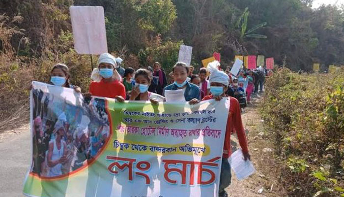 চিম্বুকে হোটেল নির্মাণের প্রতিবাদে ম্রোদের লংমার্চ