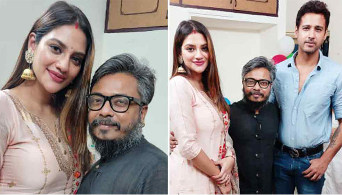 সিঁথিতে সিঁদুর দিয়ে যশের সঙ্গে ধরা দিলেন নুসরাত