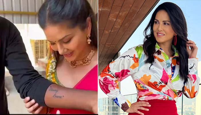ভক্তের হাতে নিজ নামের ট্যাটু, দেখেই যে কাণ্ড করলেন সানি লিওন
