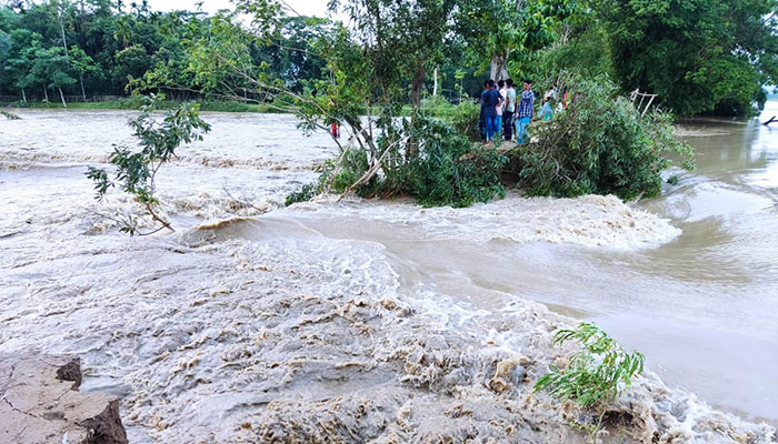 জকিগঞ্জে হঠাৎ বন্যা, তলিয়ে যাচ্ছে লোকালয়-ফসলি জমি