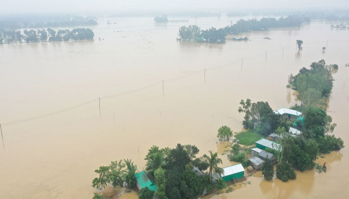 ঝিনাইগাতীতে বন্যায় বিধ্বস্ত চার শতাধিক বসতঘর