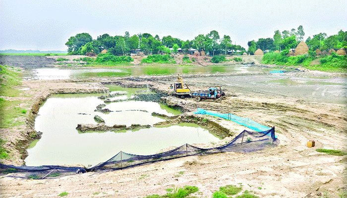 সরকারি জলাশয়ের মাটি বিক্রির অভিযোগ ইউপি সদস্যের বিরুদ্ধে