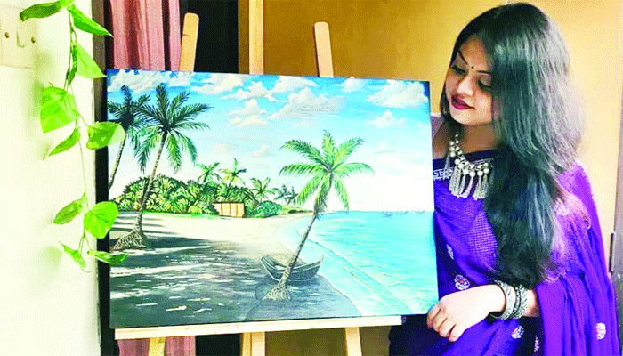 নিজ তাগিদে আঁকেন ছবি