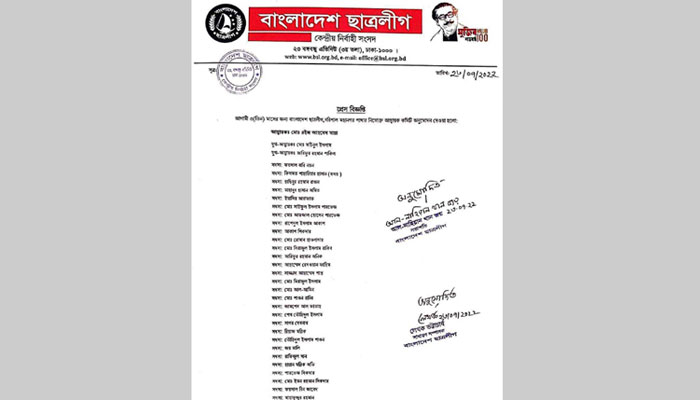 একযুগ পর ৩ মাসের জন্য বরিশাল মহানগর ছাত্রলীগের আহ্বায়ক কমিটি