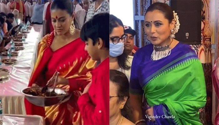 মুম্বাইয়ে মুখার্জী বাড়ির পূজায় রানী-কাজল মুম্বাইয়ে মুখার্জী বাড়ির পূজায় রানী-কাজল