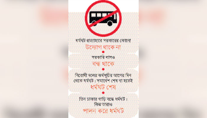 'নকল' পরিবহন ধর্মঘটে আসল যন্ত্রণা