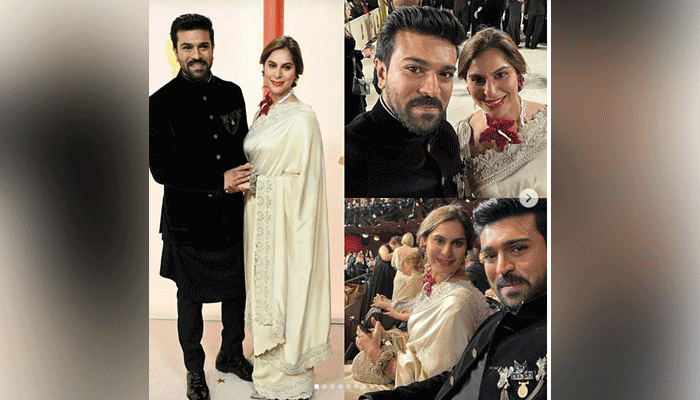 স্ত্রীকে নিয়ে অস্কারের মঞ্চে আবেগপ্রবণ 'আরআরআর' অভিনেতা রামচরণ