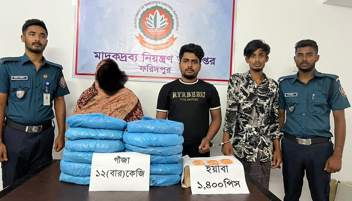 ফরিদপুরে পৃথক অভিযানে গাঁজা-ইয়াবাসহ গ্রেপ্তার ৩