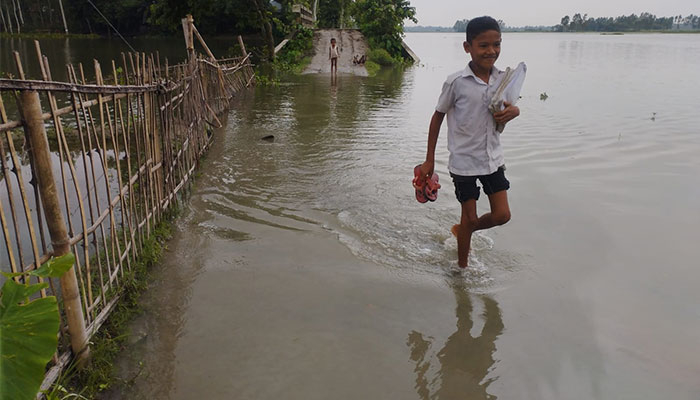 কুড়িগ্রামে নদীর পানি আবার বাড়ছে