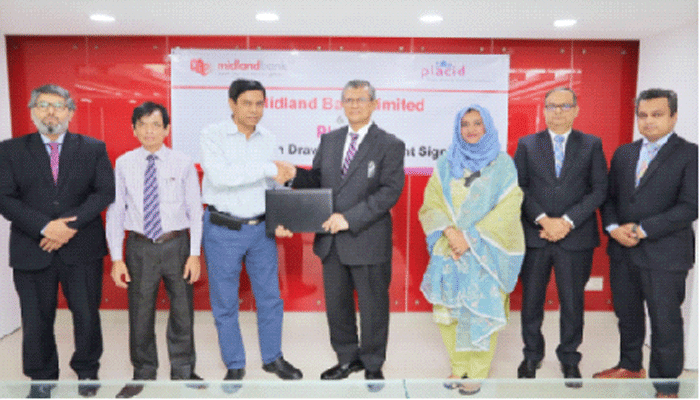 মিডল্যান্ড ব্যাংক ও প্লাসিড এনকে করপোরেশনের চুক্তি স্বাক্ষর