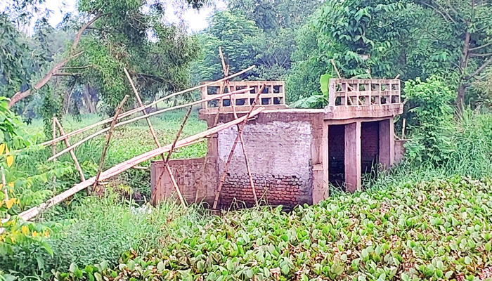 সেতু আছে সড়ক নেই, বাঁশের সাঁকোতেই ভরসা