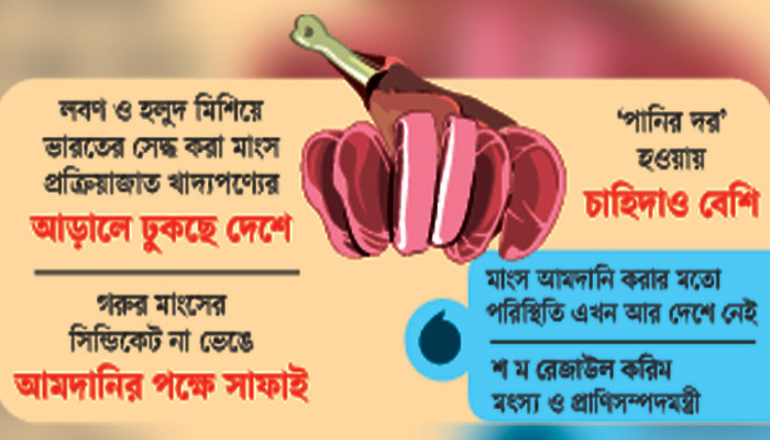 দেশে ঢুকছে মহিষের সেদ্ধ মাংস